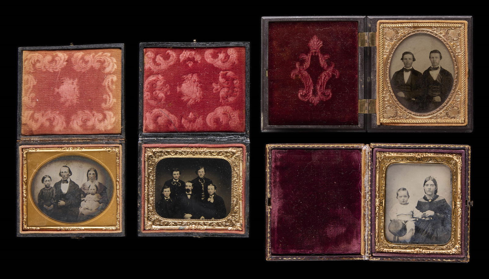 4 Daguerreotypes or Tintype Family Portrait Photos (1 of 2)