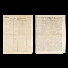2 NY Tribune Civil War & Lincoln Assassination Day