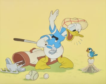 Walt Disney Signed Donald Duck Animation Cel Photo