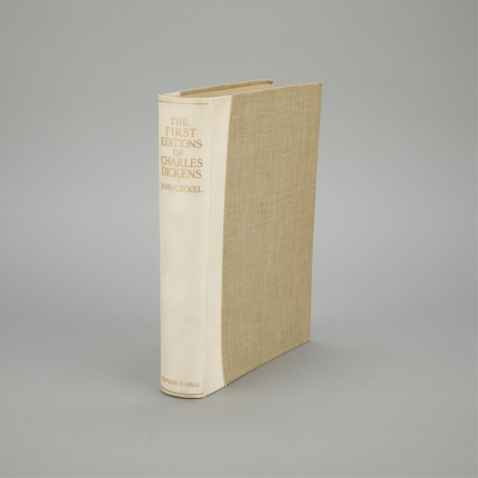 John Eckel "The Writings of Charles Dickens" 1913: John Eckel, "The First Editions of the Writings of Charles Dickens and Their Values," 1913. London: Chapman & Hall, Ltd. Limited large edition with cream colored spine and gilt tooling. Sign