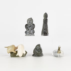 5 Inuit First Nations Soapstone Carvings
