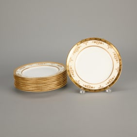 Set 10 Minton for Tiffany & Co China Dinner Plates