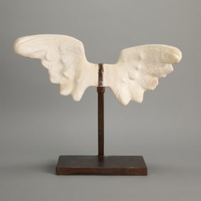 Jan Barboglio Cast Stone Angel Wings Sculpture