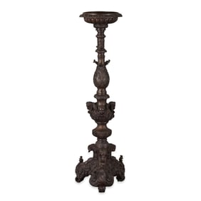 20th c. Maitland-Smith Patinated Bronze Torchiere