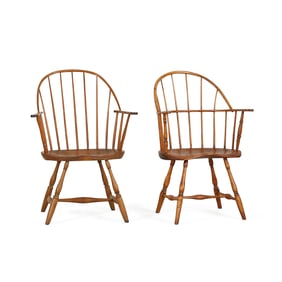 Group of 2 Antique Windsor Armchairs