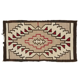 20th c. Dine Navajo Wool Klagetoh Rug 5' x 2'9"