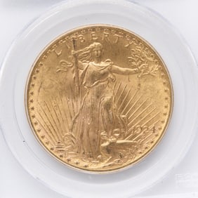 1924 $20 Gold Saint-Gaudens Coin PCGS MS64
