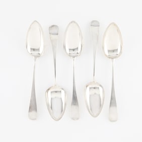 5 Russian Silver Spoons