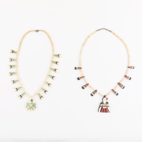 Two Santo Domingo Battery Bird Necklaces