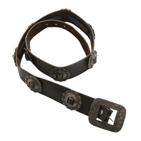 Leather Belt with Conchos ca. 1940-1950