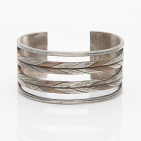 William Spratling Sterling & Copper Cuff Bracelet