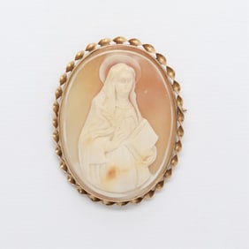 14k Cameo Brooch of St. Theresa of Avila