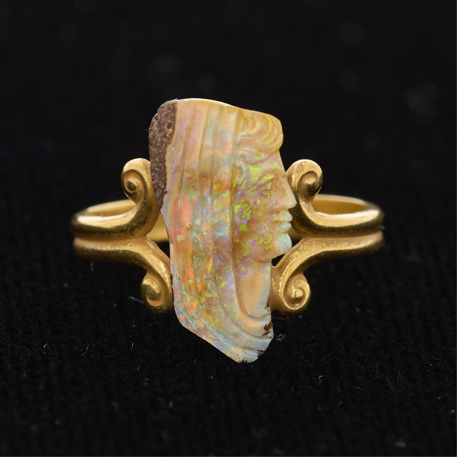 14k Yellow Gold Wilhelm Schmidt Opal Cameo Ring (1 of 5)