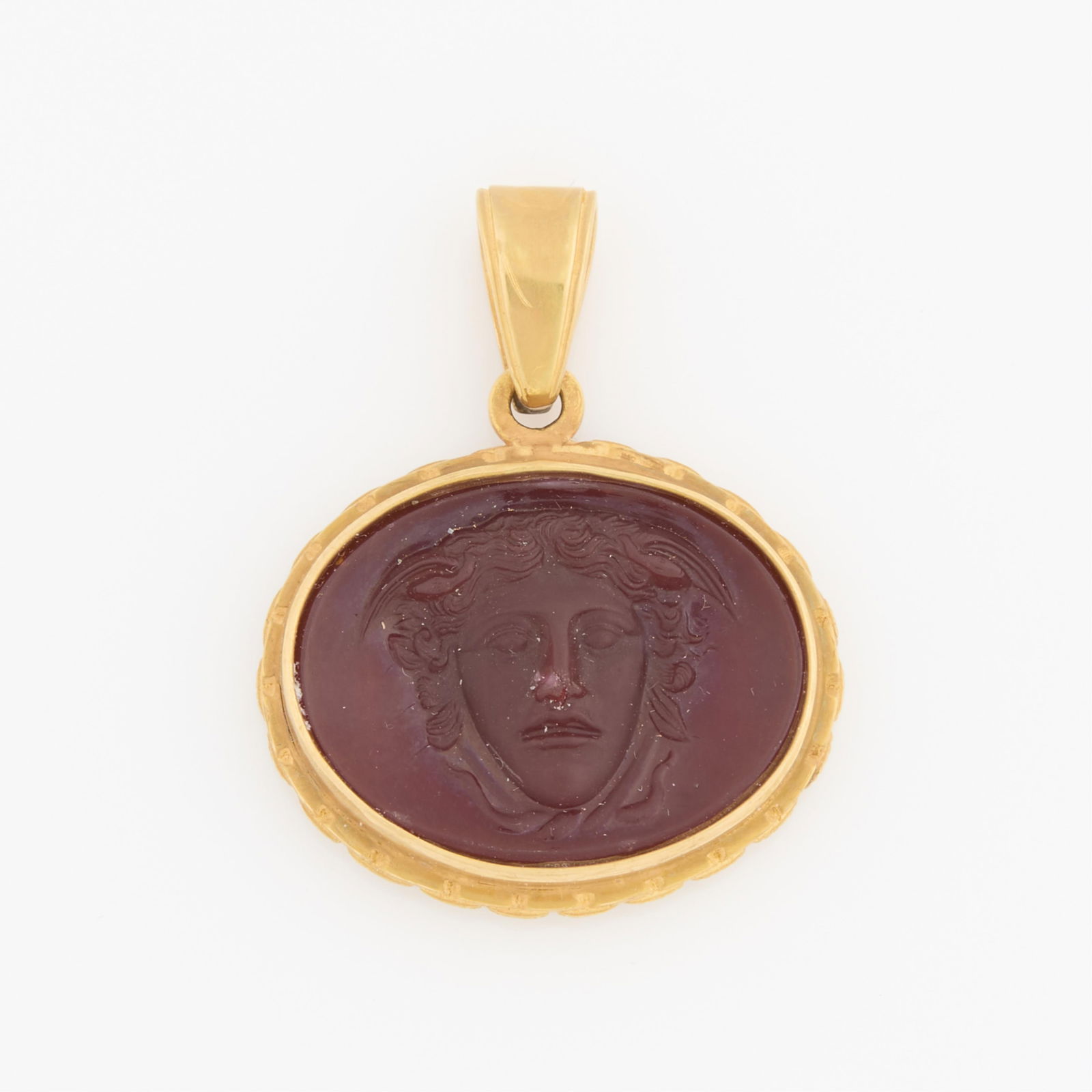 22k Yellow Gold & Ancient Hardstone Pendant (1 of 2)