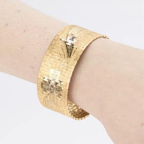 18k Yellow Tricolor Gold Strap Bracelet