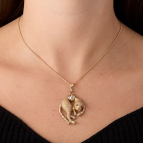 14k Gold Panther Pendant