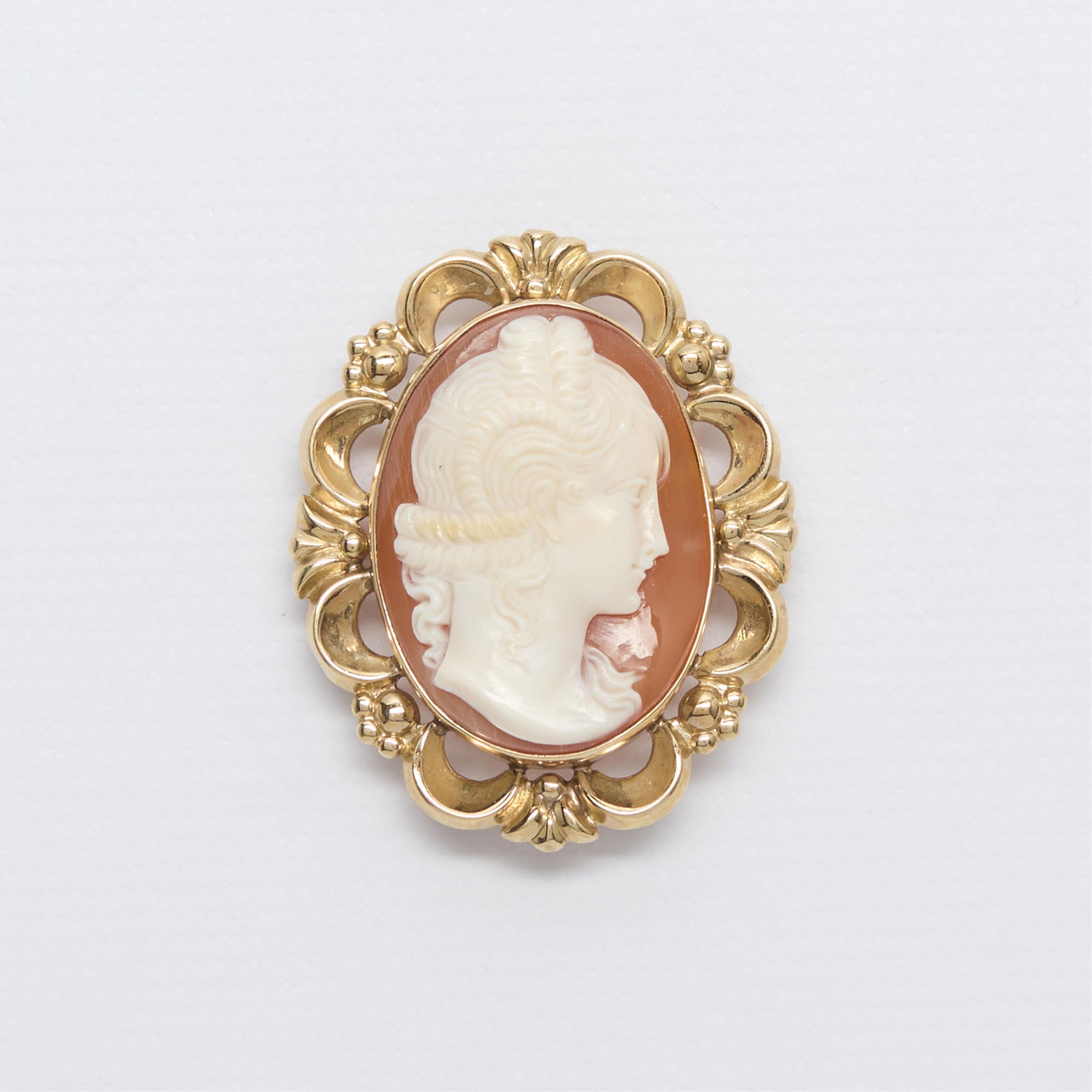 10k Yellow Gold Brooch w/ Shell Cameo (1 of 2)
