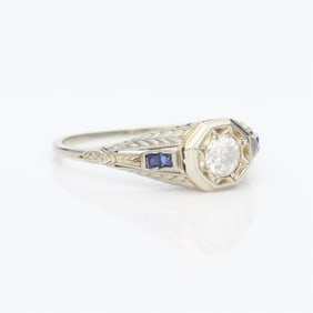 18k Diamond & Sapphire Ring