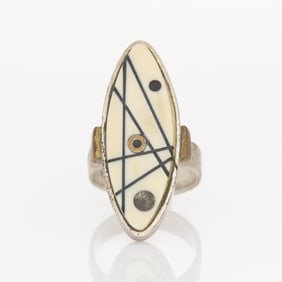 Peter Macchiarini Silver & Bone Ring