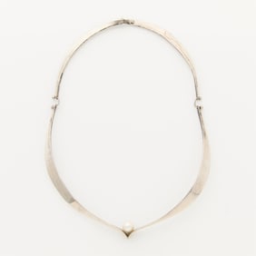 Ed Weiner Sterling & Pearl Necklace