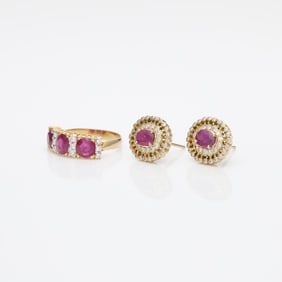 Group Gold & Ruby Jewelry