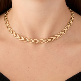 14k Gold Fancy Link Necklace