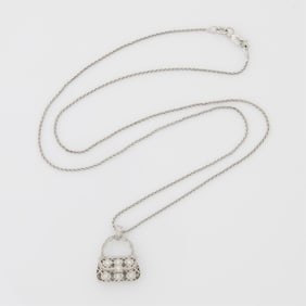 18K Diamond Purse Pendant & 14k Chain