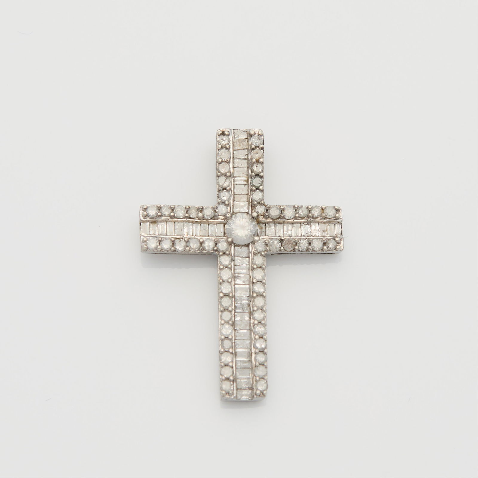 Sterling & Diamond Cross Pendant (1 of 3)