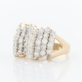 14k Gold & Diamond Cluster Ring