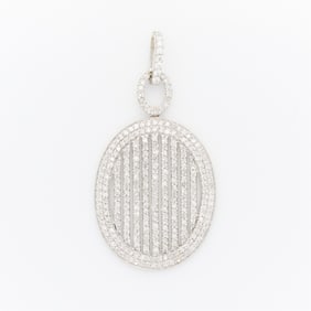 14k White Gold & Diamond Pendant