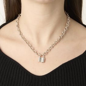 Tiffany & Co. Sterling Silver Lock Necklace