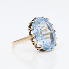 14k Yellow Gold Synthetic Spinel Cocktail Ring