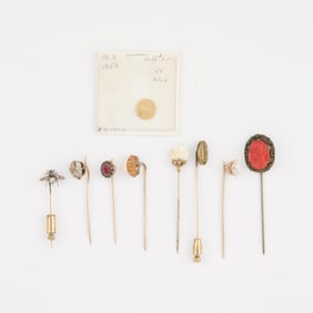 Grp Stick Pins & Gold Coin