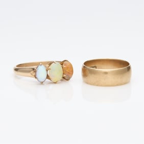 2 14k Yellow Gold Rings