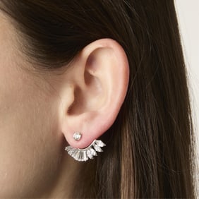 Platinum & Diamond Earring Jackets 4.4 ctw