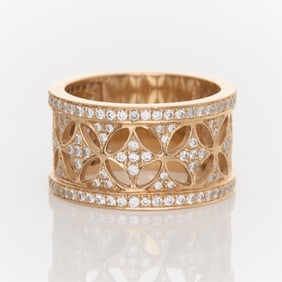 18k Rose Gold & Diamond Band