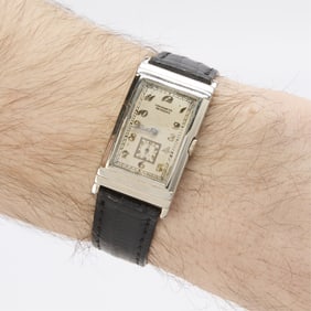 18k White Gold Movado Curved Wristwatch ca. 1947