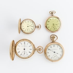 Group 4 Gold Plated Pocket Watches