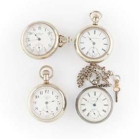 Group 4 Sterling & Silverode Pocket Watches