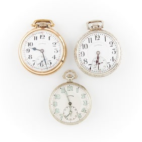 3 Illinois Gold Filled Pocket Watches