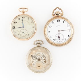 Group 3 Illinois Watch Co Pocket Watches