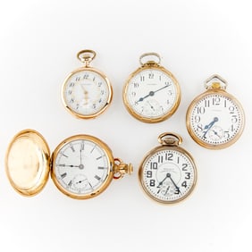 Group 5 Gold Filled Waltham Pocket Watches
