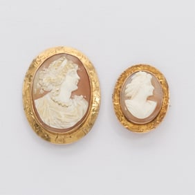 Group 2 10k Yellow Gold & Shell Cameos