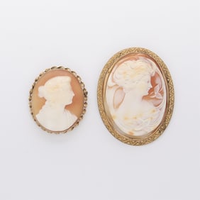 Group 2 Shell Cameo Brooches