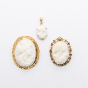 Group 3 Yellow Gold Cameos