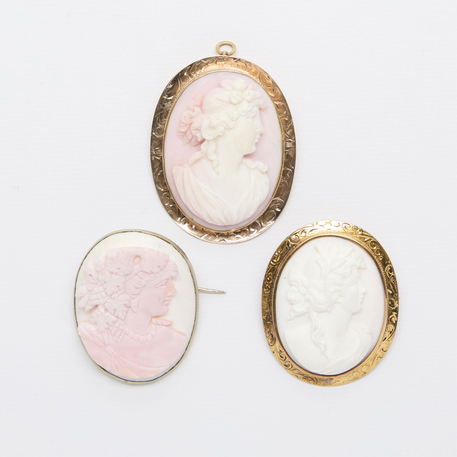 Group 3 Gold & Other Cameo Brooches (1 of 2)