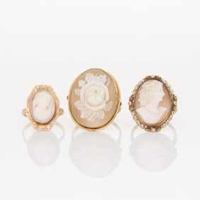 Group 3 Gold Cameo Rings