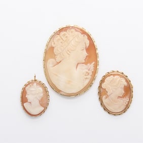 Group 3 Gold & Shell Cameos
