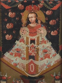 Folk Art Painting of Madonna & Child