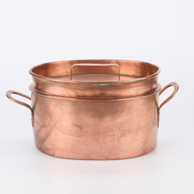 Lrg French Vintage Copper Daubiere Braising Pan